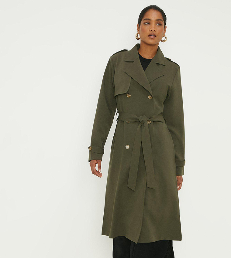 Buy Dorothy Perkins Lightweight Trench Coat In Khaki | 6thStreet Qatar