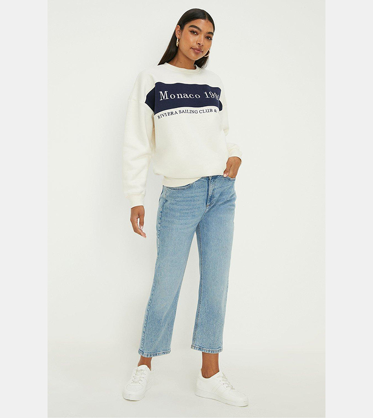 Buy Dorothy Perkins Embroidered Crew Neck Sweatshirt In Multiple Colors 6thStreet Kuwait