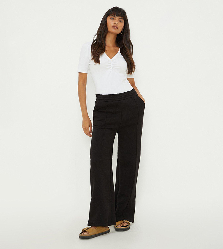 Buy Dorothy Perkins Wide Leg Sweatpants In Black 6thStreet Kuwait