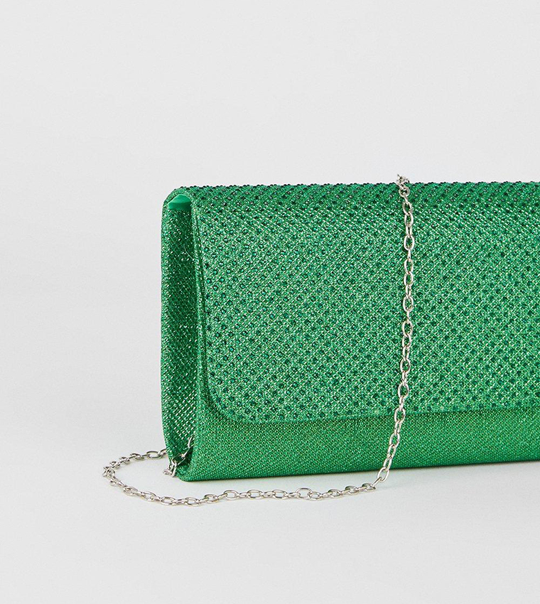 Buy Dorothy Perkins Brianna Glitter Clutch Bag In Green 6thStreet Kuwait