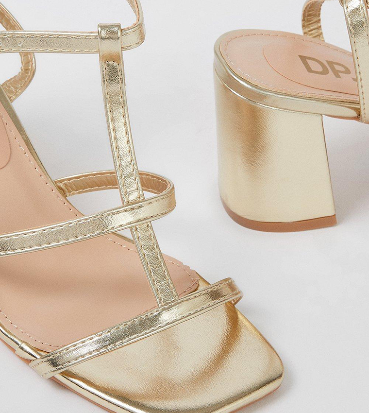 Buy Dorothy Perkins Sunny Cage Heel Sandals In Gold 6thStreet Kuwait