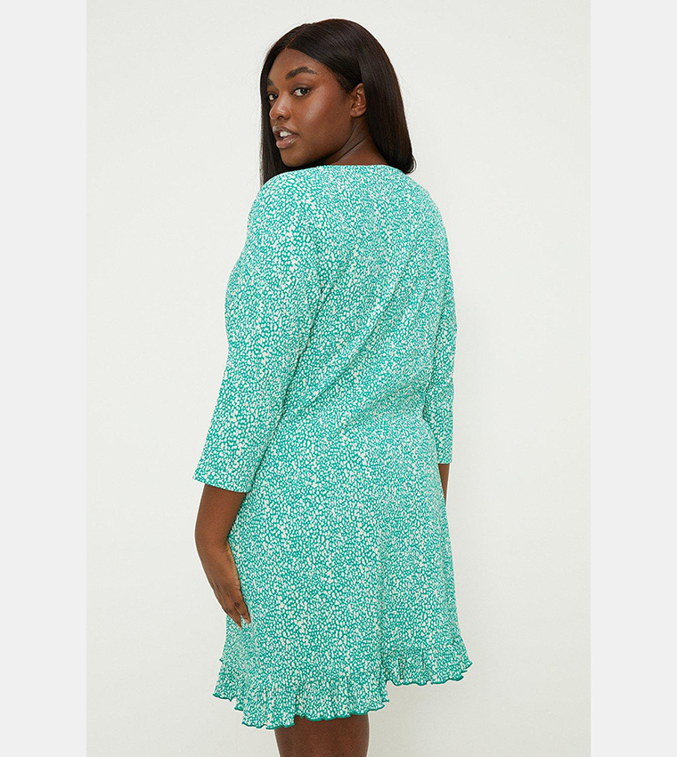 Buy Dorothy Perkins Curve Green Keyhole Mini Dress In Green | 6thStreet ...