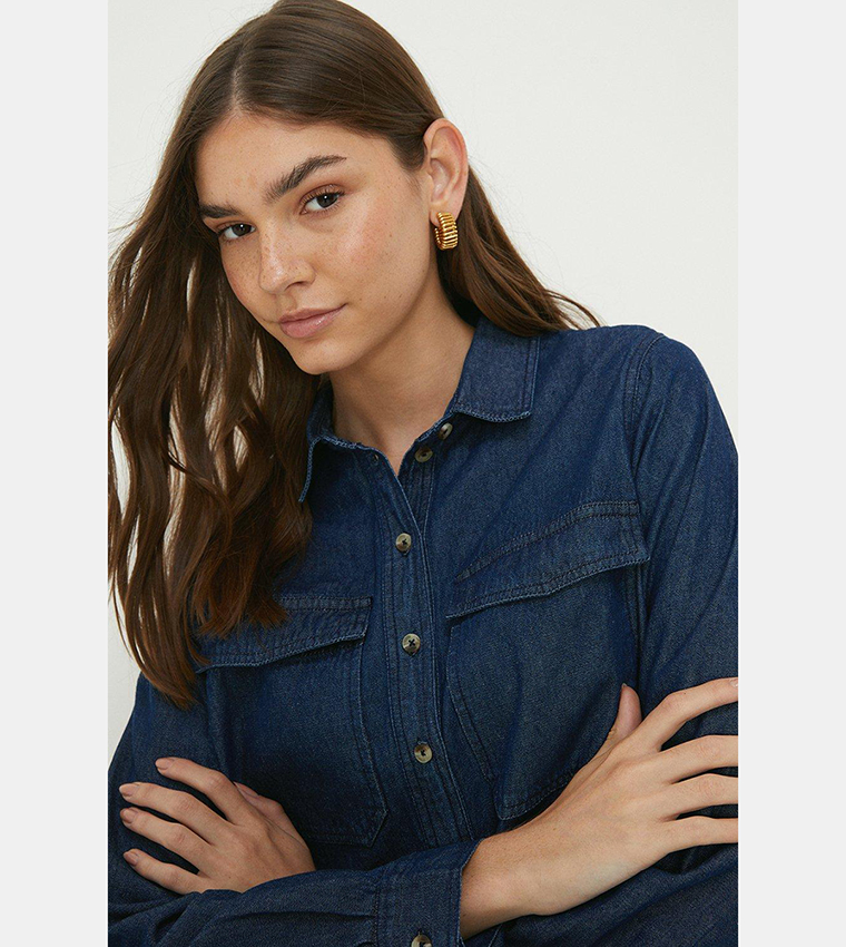 Dorothy perkins indigo hot sale denim shirt dress