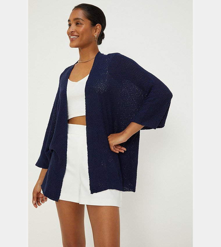 Buy Dorothy Perkins Longline Knitted Cardigan In Navy 6thStreet Oman