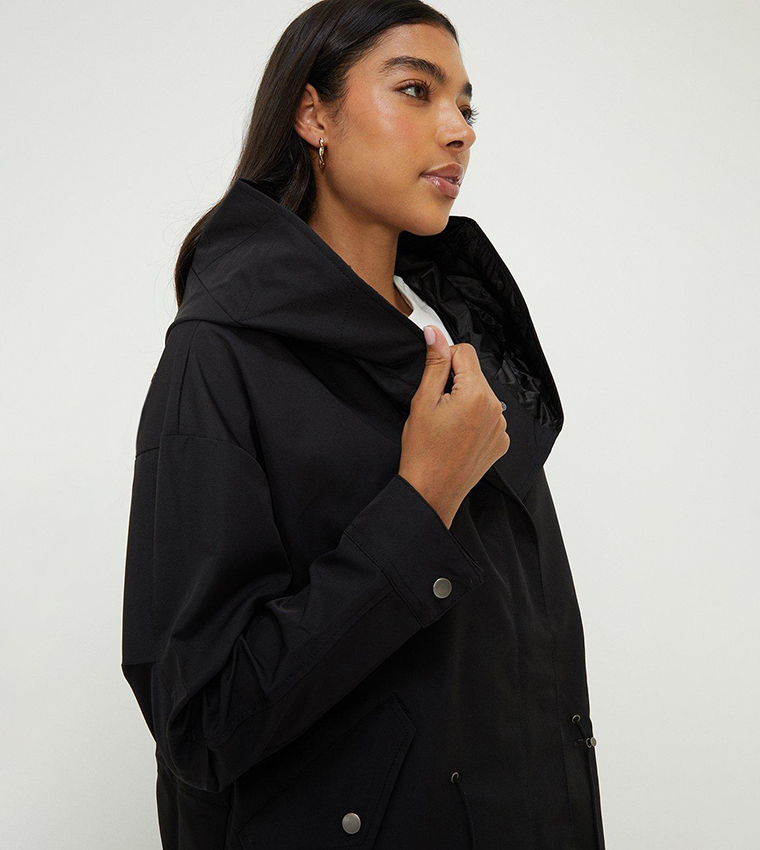 Buy Dorothy Perkins Hooded Rain Jacket In Black 6thStreet Kuwait