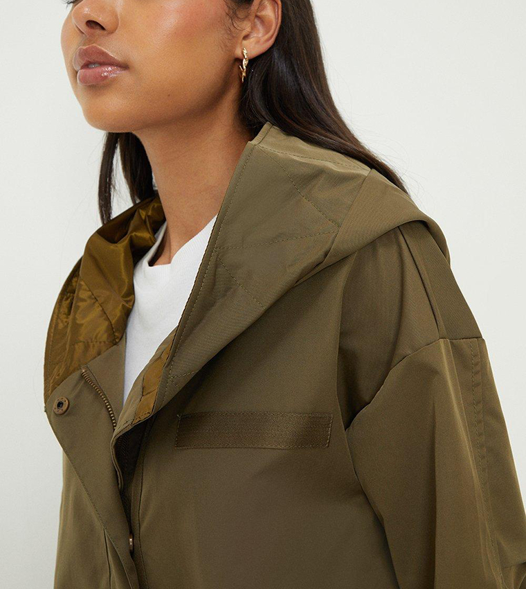 Buy Dorothy Perkins Hooded Rain Jacket In Khaki 6thStreet Kuwait