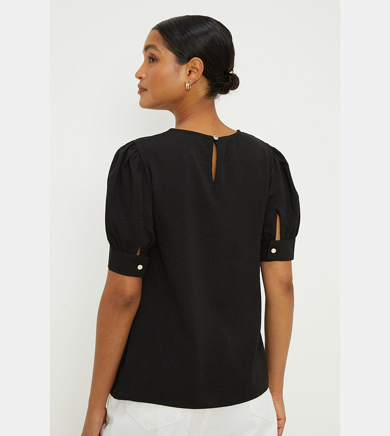 Buy Dorothy Perkins Black Short Sleeves Top In Black | 6thStreet UAE