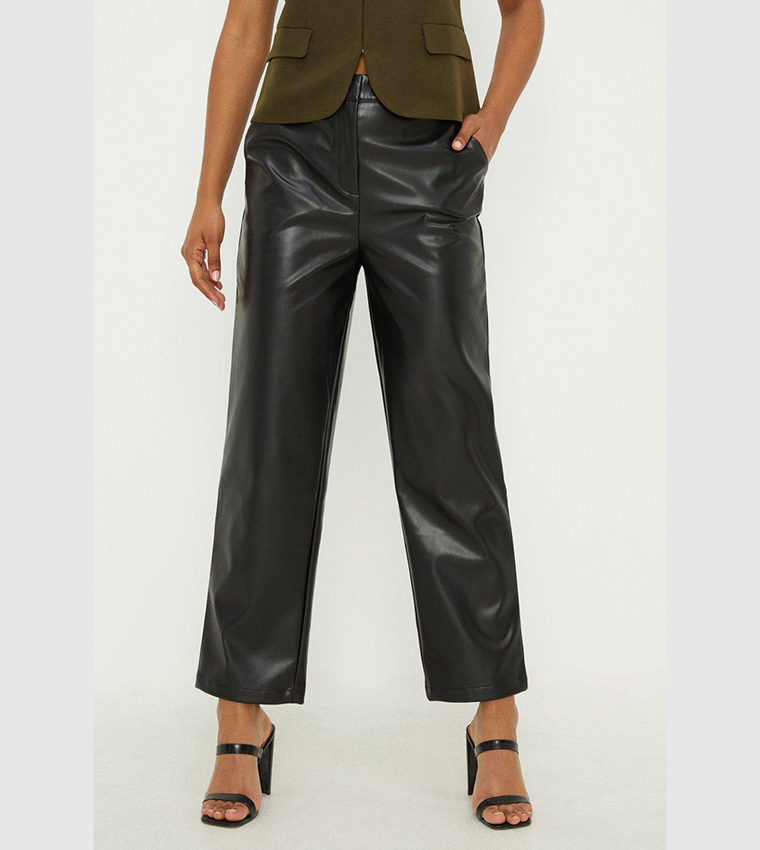 Faux Leather Ankle Grazer Trouser