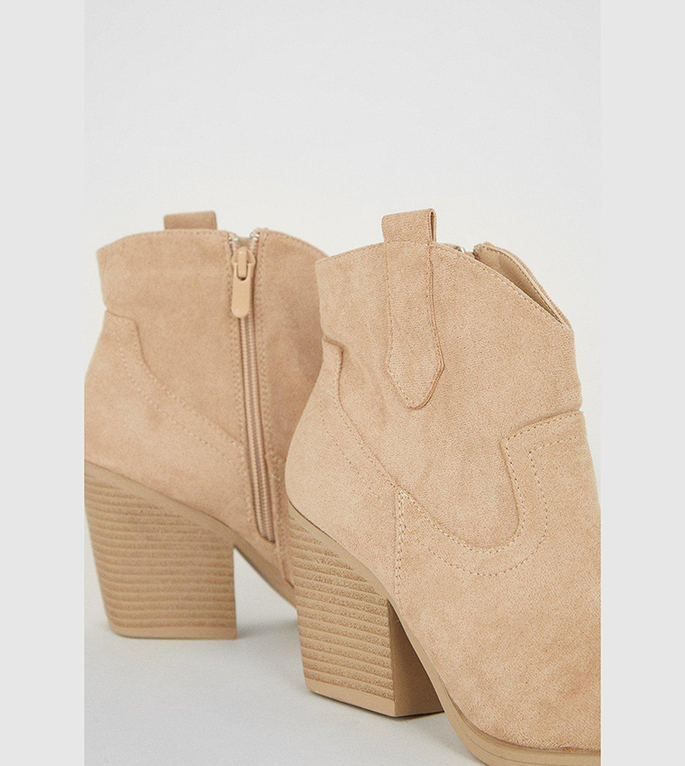 Buy Dorothy Perkins Abbie Low Western Ankle Boots In Beige 6thStreet Oman