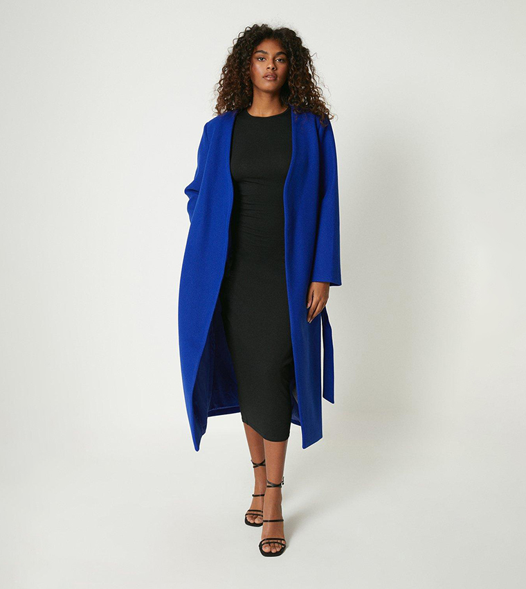 Buy Dorothy Perkins Maxi Collarless Coat In COBALT 6thStreet Kuwait