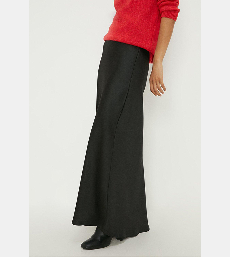 Dorothy perkins black outlet satin skirt