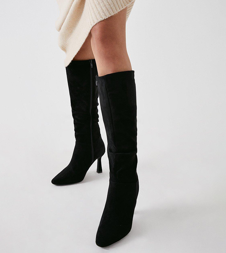 Buy Dorothy Perkins Kristina Knee High Pointed Ruched Boots In Black 6thStreet Bahrain