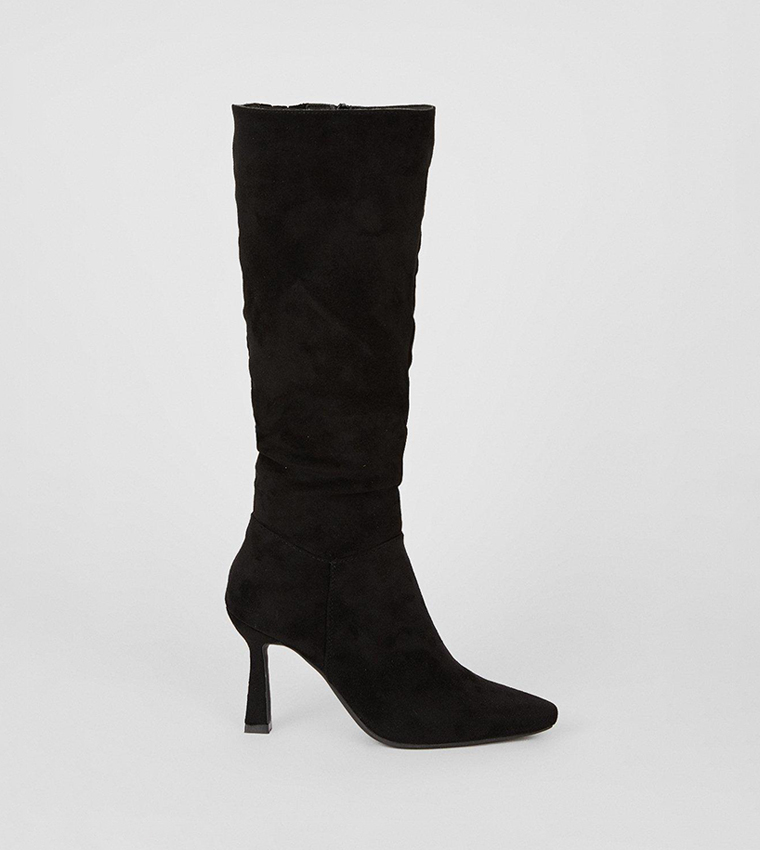 Buy Dorothy Perkins Kristina Knee High Pointed Ruched Boots In Black 6thStreet Bahrain