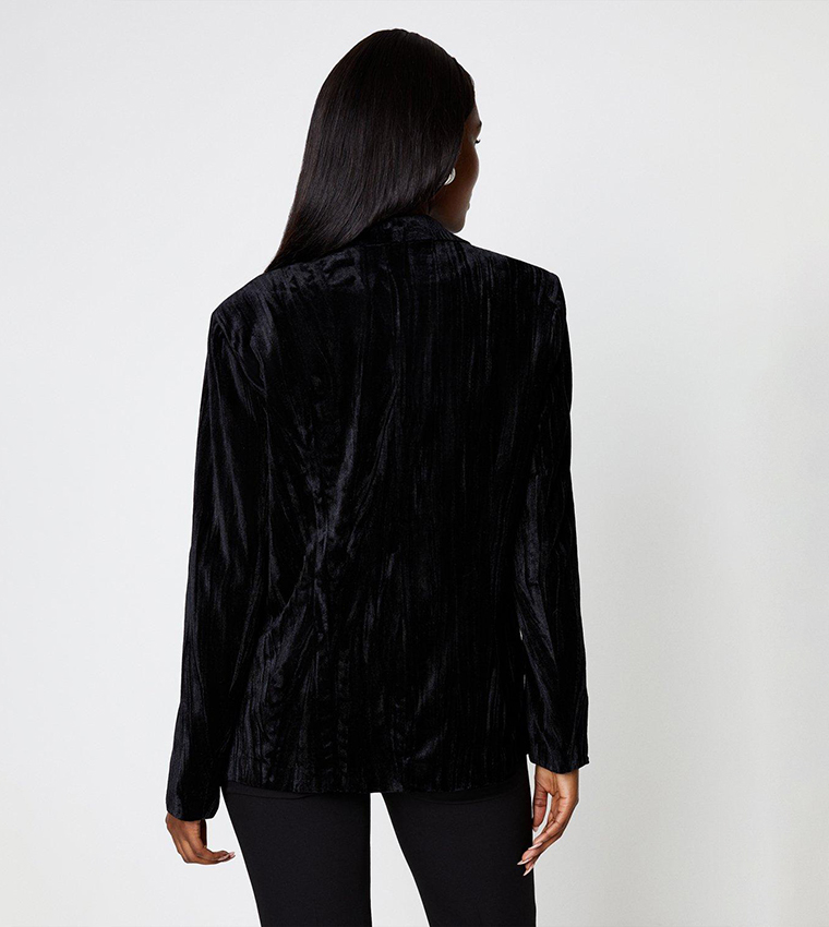 Buy Dorothy Perkins Crinkle Velvet Blazer In Black | 6thStreet UAE