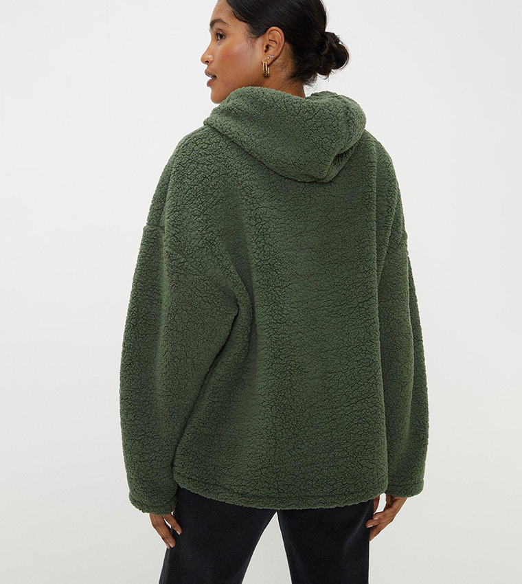 Buy Dorothy Perkins Oversized Borg Hoodie With Drawcord And