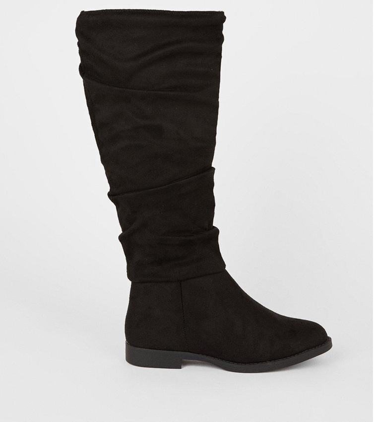 Buy Dorothy Perkins Wide Fit Karina Flat Ruched Boots In Black 6thStreet Bahrain