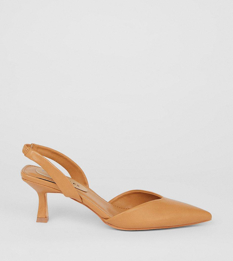 Buy Principles Principles: Donna Kitten Heel Singback Pumps In Brown ...