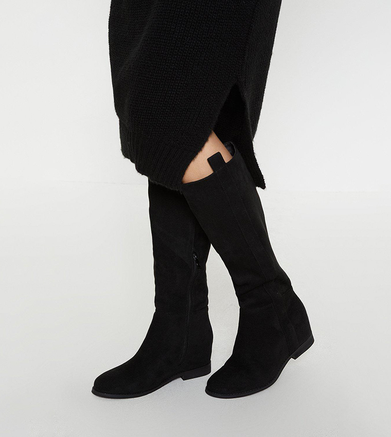 Buy Dorothy Perkins Outlet Krista Concealed Wedge Knee High Boots In Black 6thStreet Kuwait