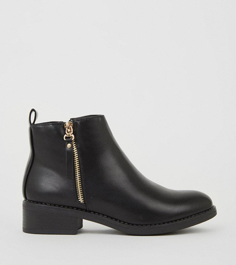 Buy Dorothy Perkins Myla Zip Ankle Boots In Black 6thStreet Saudi Arabia