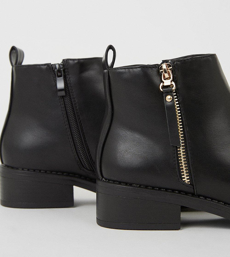 Buy Dorothy Perkins Myla Zip Ankle Boots In Black 6thStreet Saudi Arabia