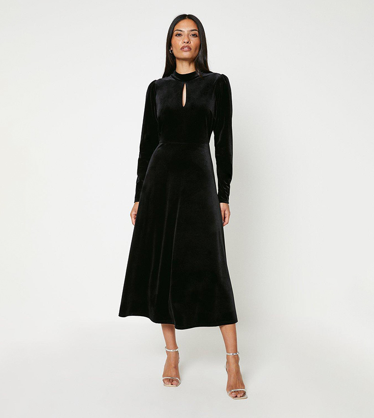 Buy Dorothy Perkins Velvet Keyhole Midi Dress In Black 6thStreet Saudi Arabia