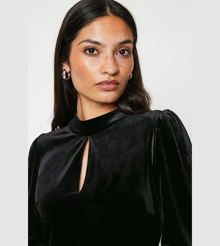 Buy Dorothy Perkins Velvet Keyhole Midi Dress In Black 6thStreet Saudi Arabia