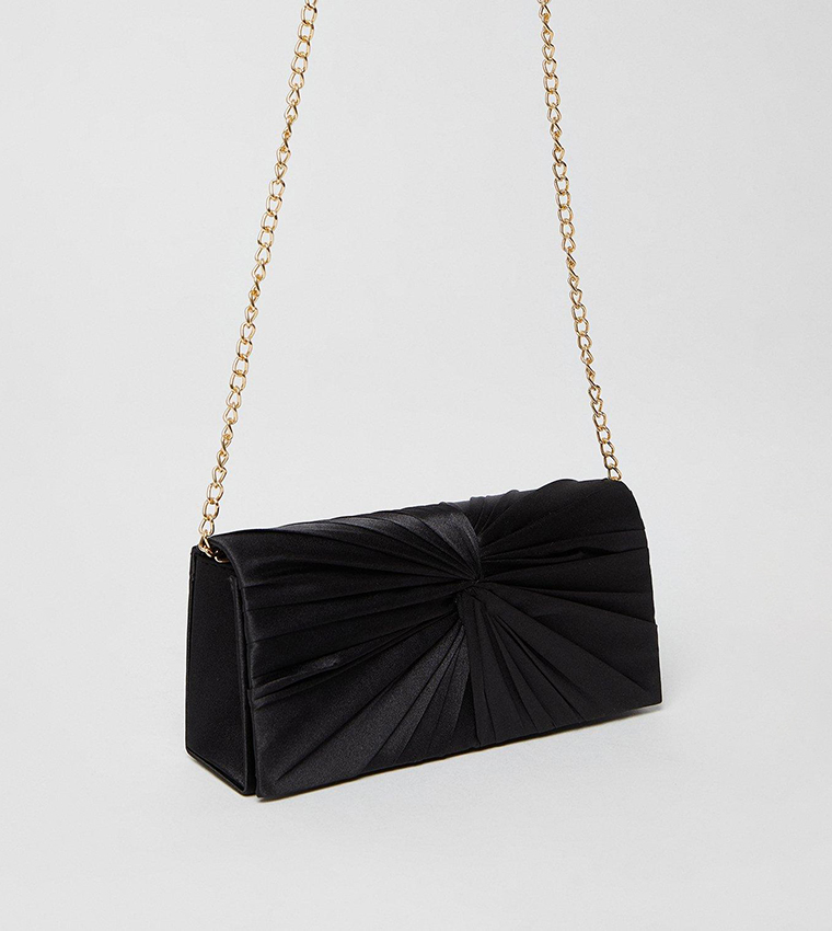 Twist Front Satin Clutch