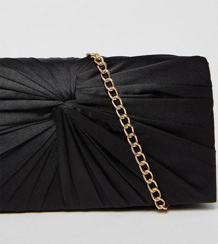 Twist Front Satin Clutch