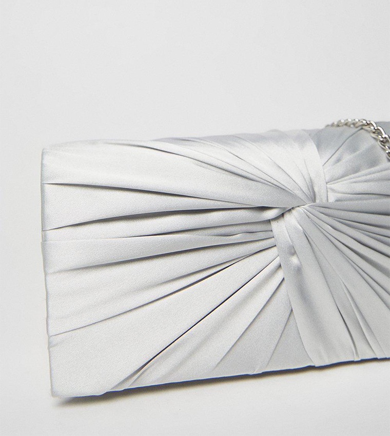 Twist Front Satin Clutch