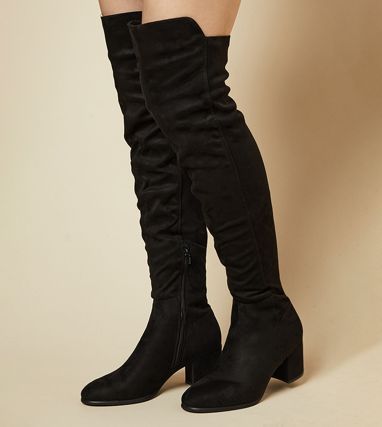 Buy Dorothy Perkins Kelly Stretch Over The Knee Boots In Black 6thStreet Qatar