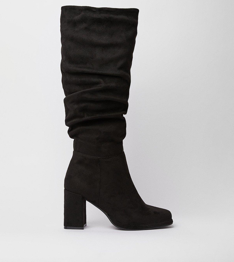 Buy Dorothy Perkins Wide Fit Kerri Ruched Knee High Boots In Black