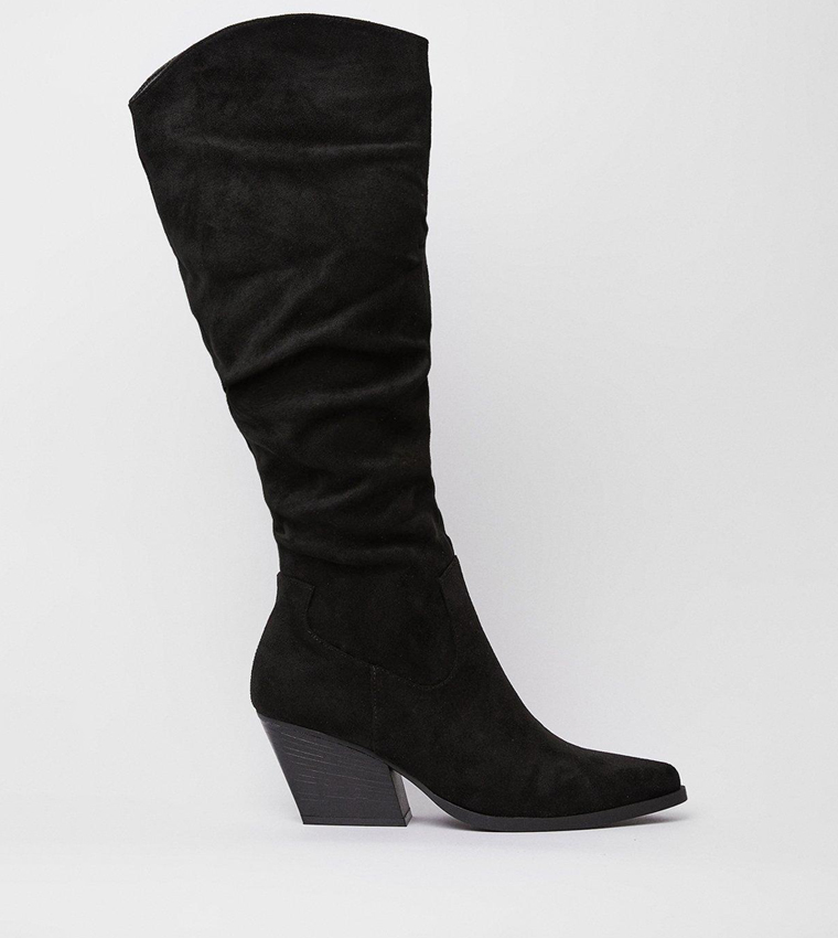 Buy Dorothy Perkins Kasia Knee High Western Boots In Black | 6thStreet ...