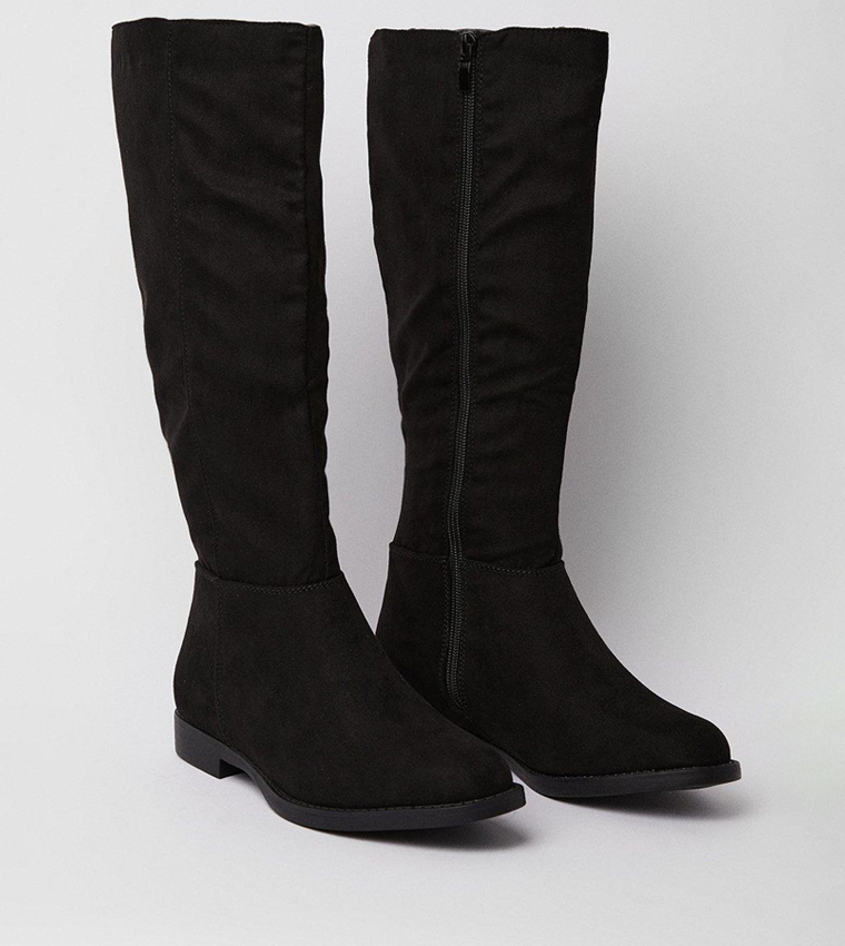 Buy Dorothy Perkins Wide Fit Karla Flat Knee High Boots In Black