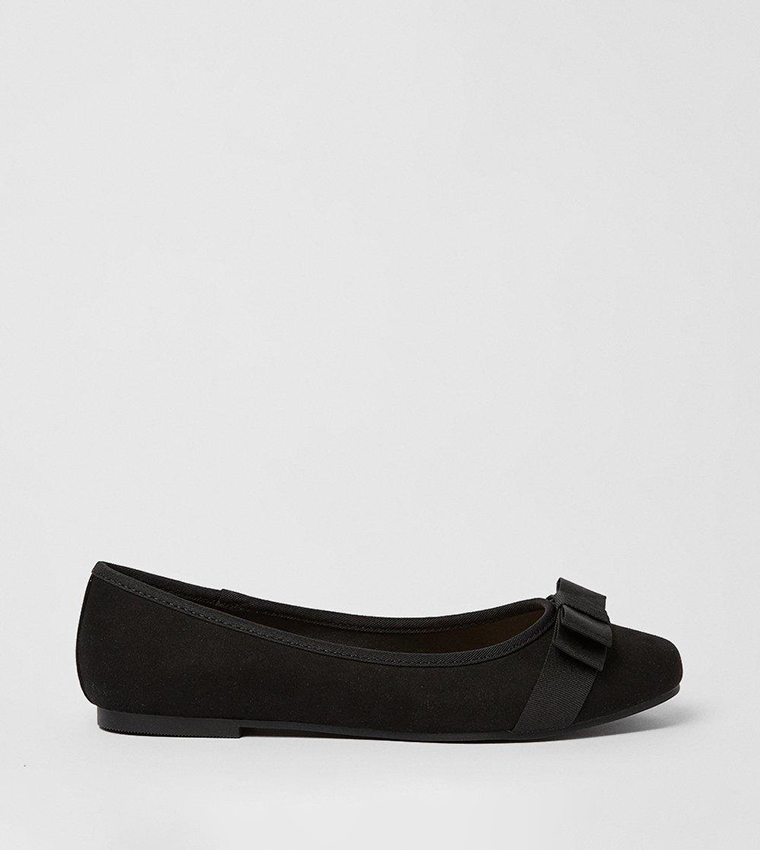 Wide Fit Paris Bow Detail Ballet Pumps