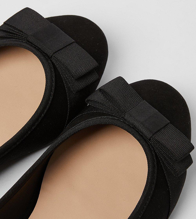 Wide Fit Paris Bow Detail Ballet Pumps