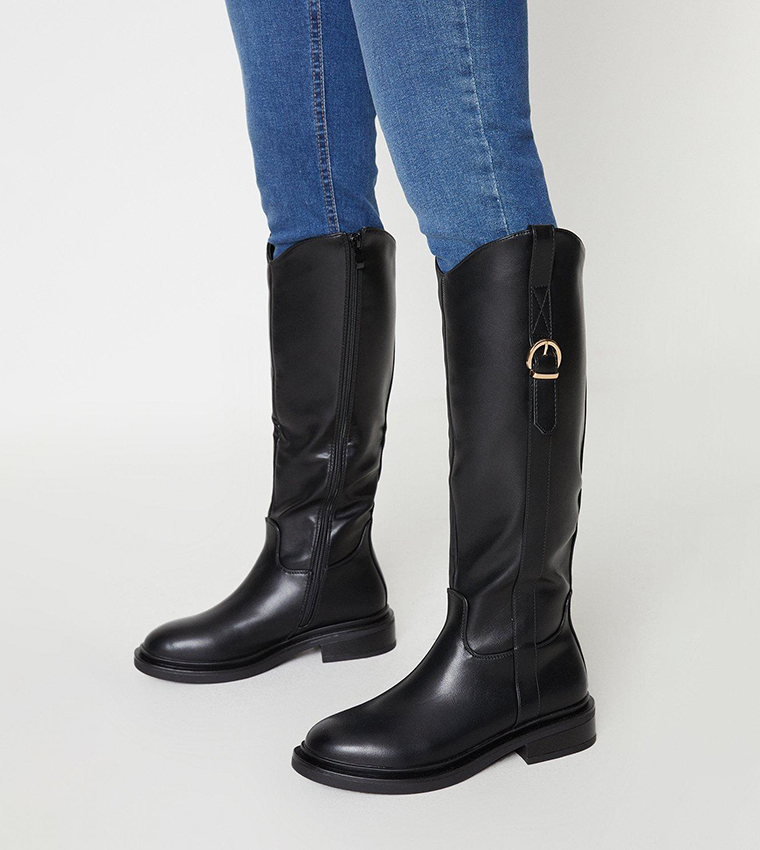 Buy Dorothy Perkins Kampus Knee High Riding Boots In Black 6thStreet