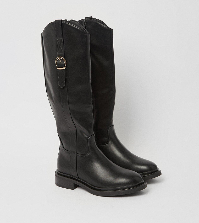 Buy Dorothy Perkins Kampus Knee High Riding Boots In Black | 6thStreet ...