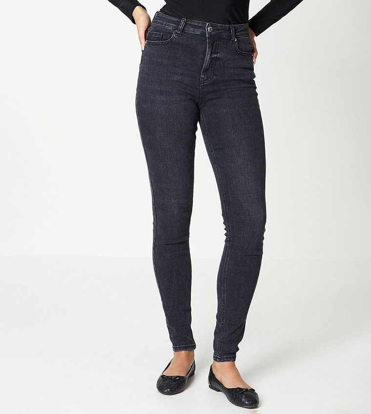 Buy Dorothy Perkins Tall High Rise Skinny Fit Jeans In Black ...