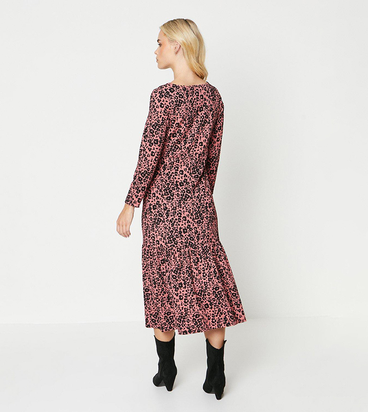 Buy Dorothy Perkins Petite Animal Print Tiered Sleeves Midi Dress In Multiple Colors 6thStreet Bahrain