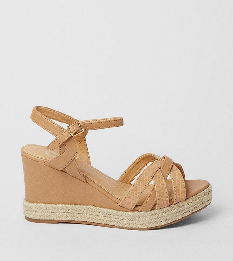 Extra Wide Fit Riri Curved Strap Wedges  Sandals