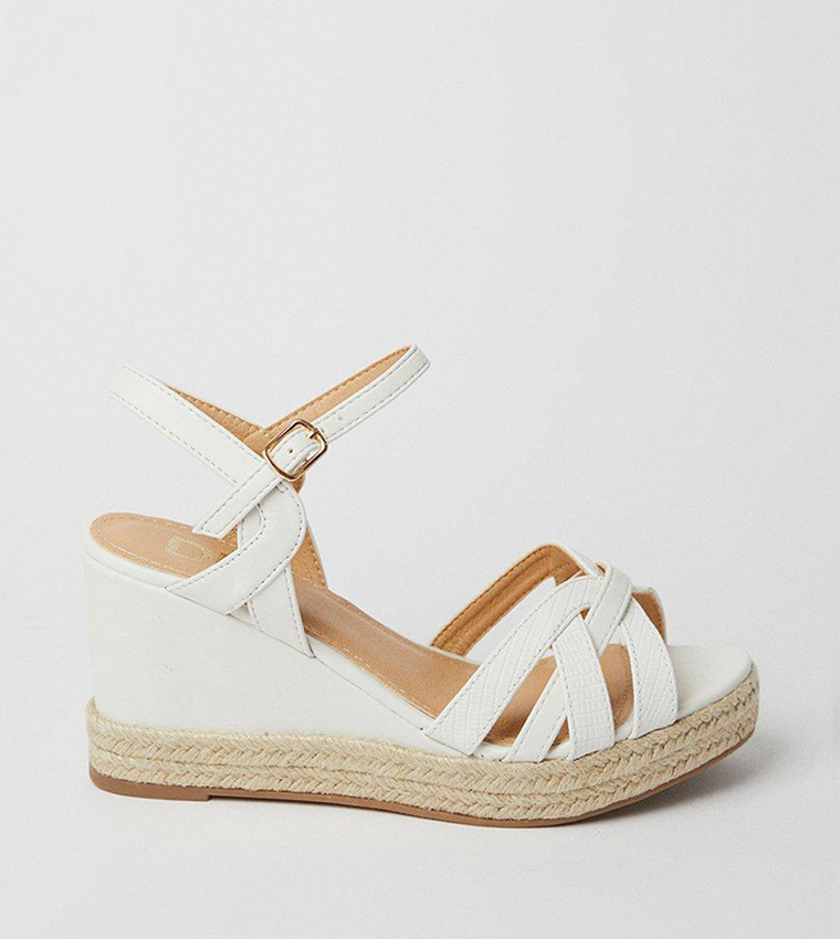 Buy Dorothy Perkins Extra Wide Fit Riri Curved Strap Wedges