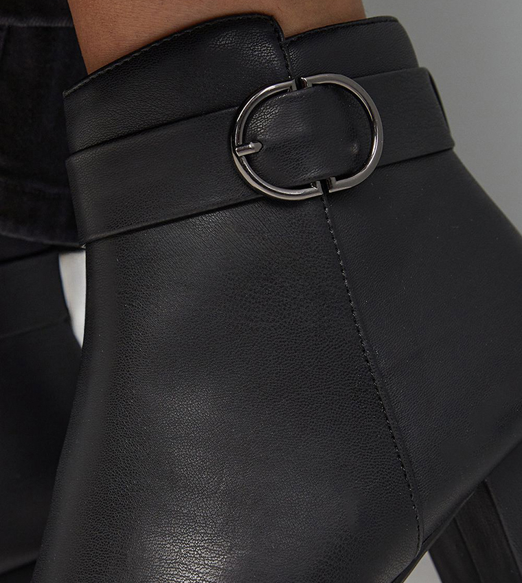 MARIYA Wide Fit Buckle Detail Ankle Boots