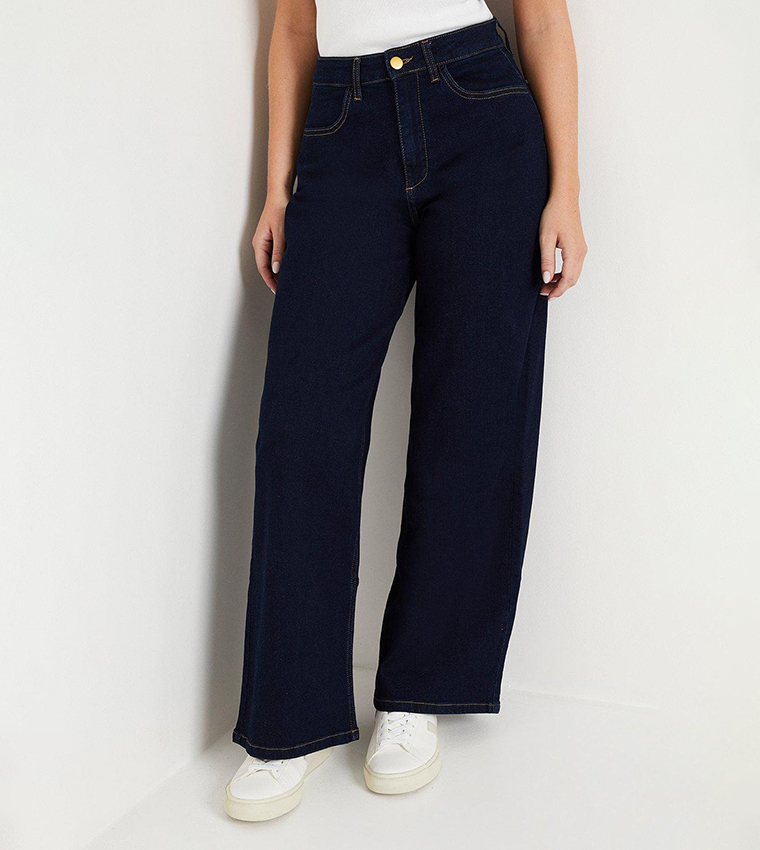 Washed Wide Leg Jeans