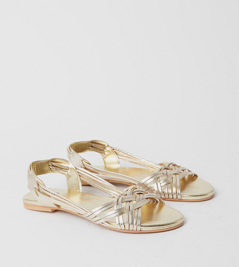Leather Jocelyn Plaited Flat Sandals