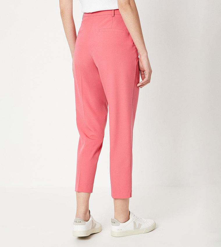 Buy Dorothy Perkins Solid Mid Rise Slim Fit Trousers In Pink 6thStreet Kuwait