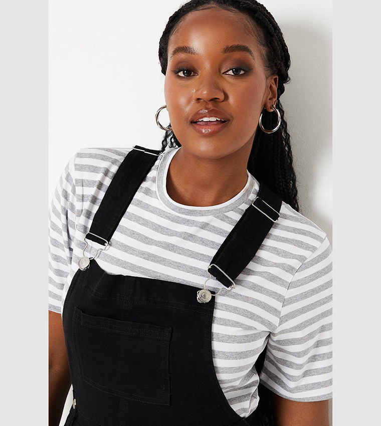 Buy Dorothy Perkins Slim Fit Denim Dungarees In Black 6thStreet Oman