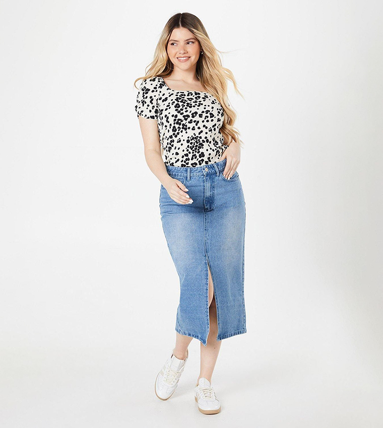 Printed Puff Sleeves Top