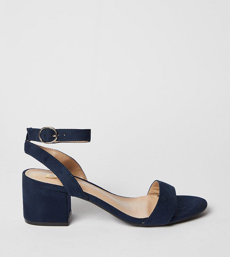 Buy Dorothy Perkins Outlet Wide Fit Tommi Barely There Mid Block Heel Sandals In Navy 6thStreet UAE