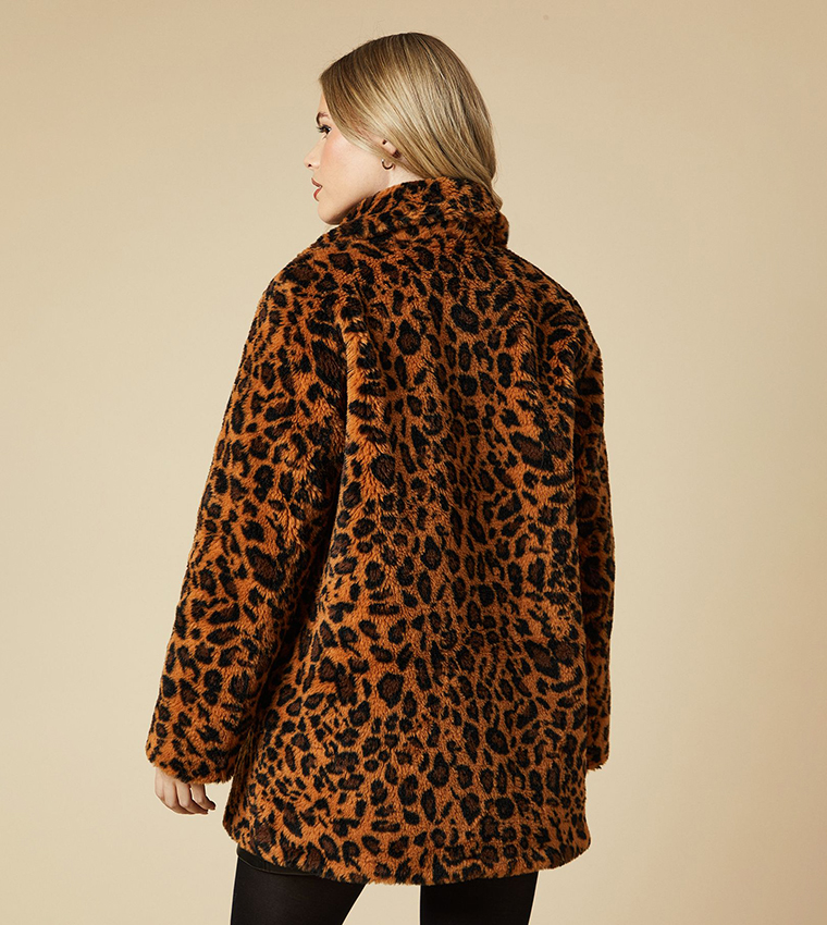 Leopard Print Teddy Coat