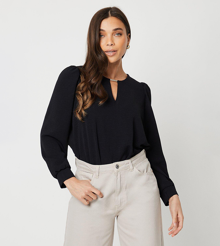 Petite Solid Overhead Short Sleeves Top